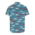 thumbnail image 4 of SGFCWSX Mens Hawaiian Shirt Printed Short Sleeve Button Up Casual Tropical Beach Shirt for Summer Vacation Blue Size 2XL, 4 of 7