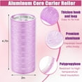 thumbnail image 5 of 4 Pcs Long Hair Rollers for Bangs Aluminum Core Curlers Thermal Self Grip Roller for Long and Medium Hair Women Hairstyle(4.7 x 2 Inch,Purple), 5 of 5