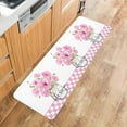 thumbnail image 5 of Kitchen Rugs and Mats,Pink Poppy Flowers in Vase Country Floral 2 Piece Anti Fatigue Area Runner Rug Set Comfort Standing Floor Mat,Pastoral White Plaid Non Slip Absorbent Doormats for Laundry, 5 of 6