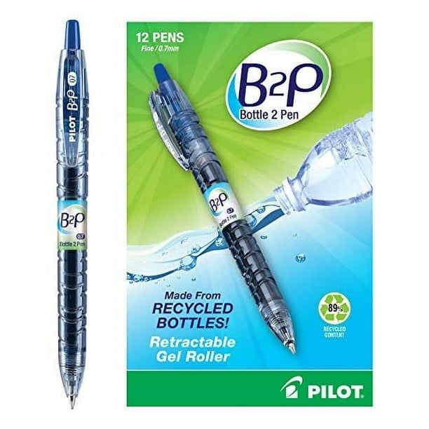 Bolígrafo de gel PILOT B2P botella a bolígrafo tinta azul G2 recargable 12 unidades