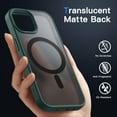 thumbnail image 4 of JETech Magnetic Case for iPhone 15 Plus 6.7-Inch Compatible with MagSafe, Translucent Matte Back Slim Shockproof Phone Cover (Dark Green), 4 of 6