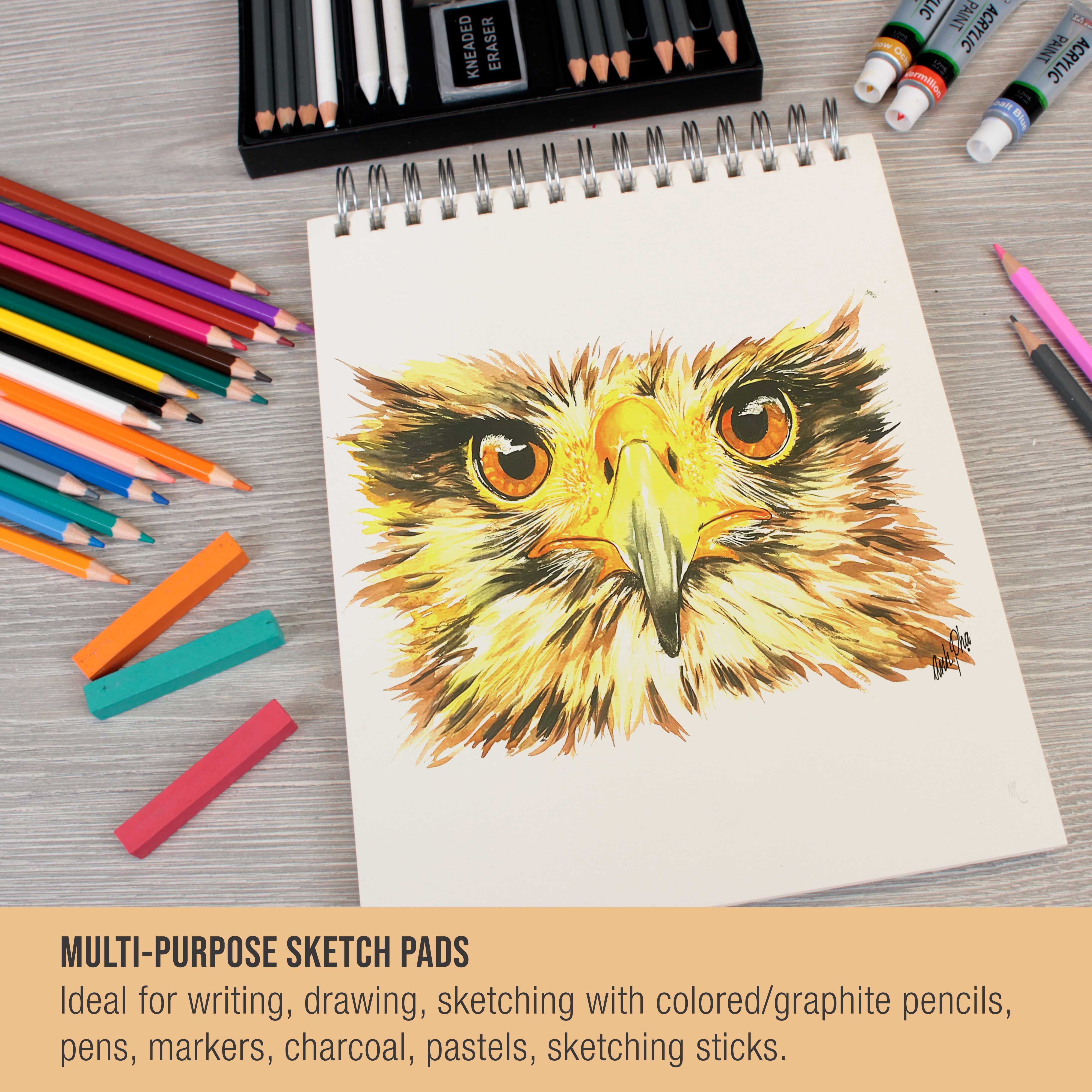 U.S. Art Supply 8x10" Spiral Sketch Pad, 2-Pack photo 5