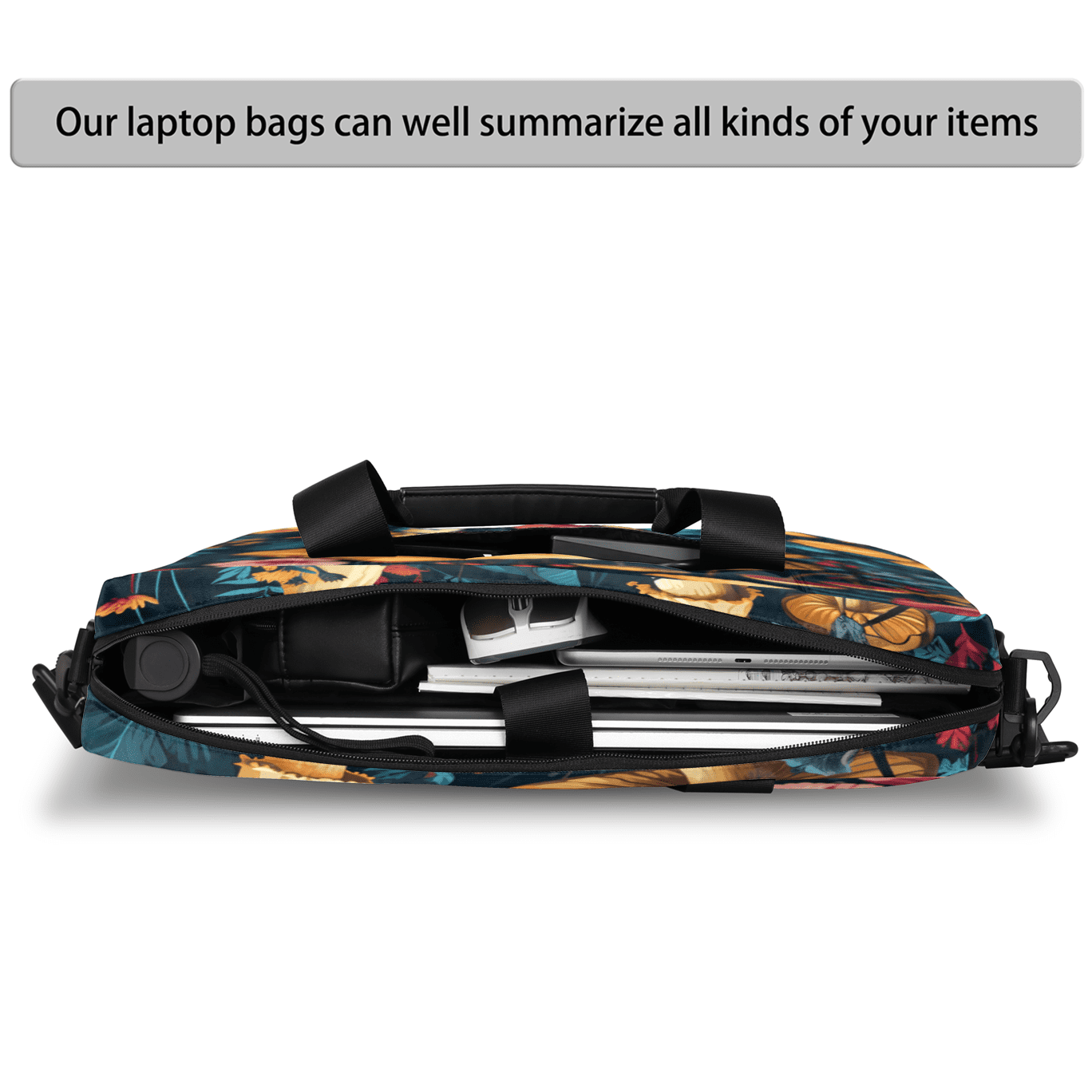 Herdesigns Mushroom Laptop Bag for Women Men, Computer Case Briefcase Messenger Bags, 15-15.6 inch Laptop Sleeve Shoulder Bag