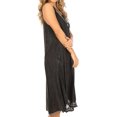thumbnail image 4 of Sakkas Ilaria Women's Midi Sleeveless Casual Loose Flare Print Dress Caftan Pocket - TD42-803-Black - One Size, 4 of 5