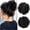 Black, variant on Aorsher Gray Claw Clip Messy Bun Wavy Curly Hair Piece Chignon Ponytail Hairpieces Synthetic Tousled Updo Hair Extensions For Women