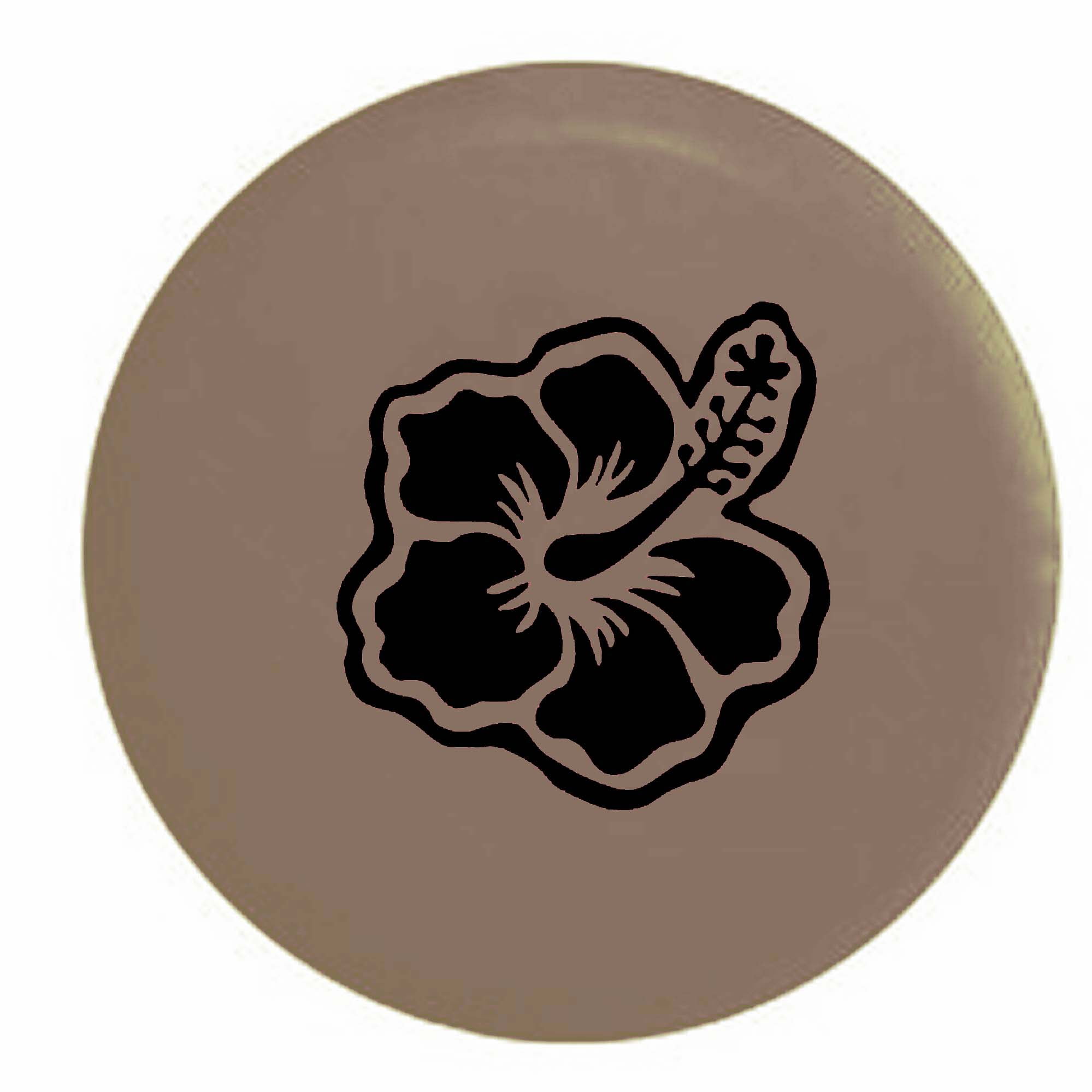 Hibiscus Hawaiian Tropical Flower Trailer Spare Tire Cover Vinyl Tan