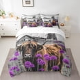 thumbnail image 2 of YST 7-Piece Highland Cow Farm Animals Comforter Set, King – Retro Rustic Lodge Style, 2 of 5