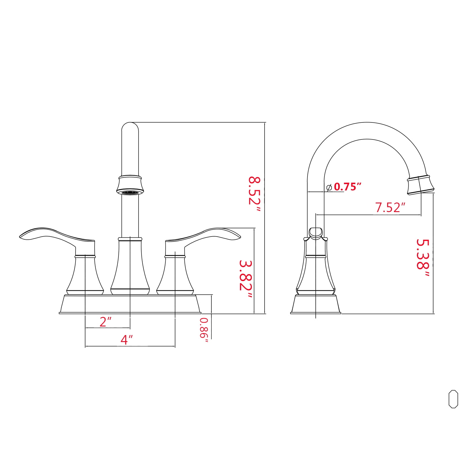 4 Inches Centerset Bathroom Faucet 360° Swivel Spout,With Pop Up Drain- Brushed Nickel,Brushed Nickel Zinc Bath Faucets Bathroom Sink Faucets