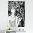 thumbnail image 1 of Pin up Girl Tapestry, Retro Style Party Concept and a Teenage Short Haired Teenage Girl, Fabric Wall Hanging Decor for Bedroom Living Room Dorm, 5 Sizes, Grey Pale Grey and Black, by Ambesonne, 1 of 1
