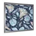 thumbnail image 2 of Designart 'Navy Blue Botanical Pattern With Feathers' Traditional Framed Art Print, 2 of 4