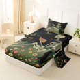 thumbnail image 2 of Homewish Vintage Skeleton Cat Twin Sheets,Retro Flower Plants Bedding,Halloween Bed Set,3-Piece,1 Fitted Sheet and 1 Pillowcase, 2 of 6