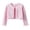Pink, variant on Girls Cropped Cardigan Shrugs Floral Embroidered Ruffle Hem Long Sleeve Knit Sweaters Bolero Jacket Coat Tops for Kids Toddler Spring Summer Party Dresses Layering