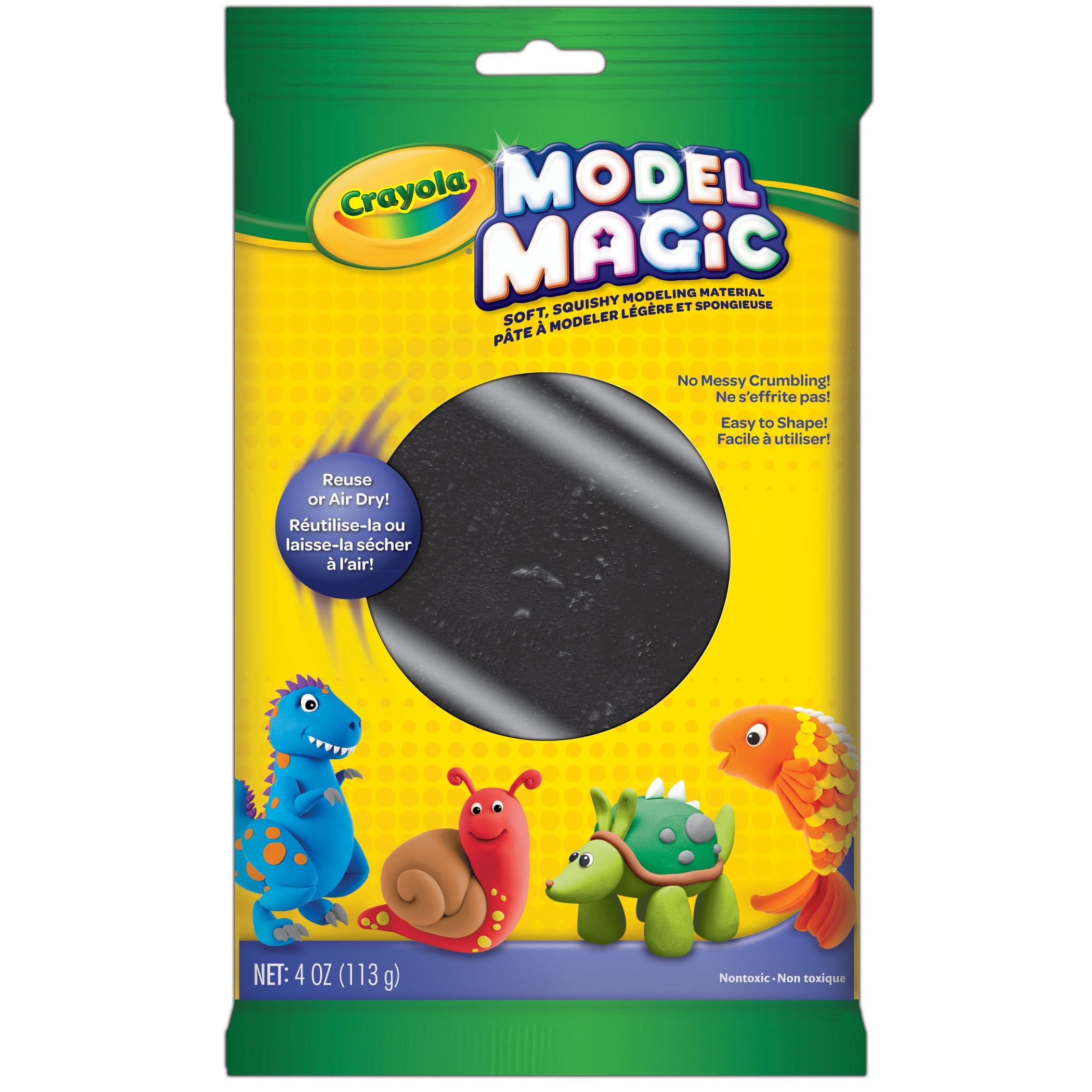 Crayola Model Magic Modeling Compound, Black, 4 Oz Packs, 6 Packs