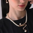 thumbnail image 2 of SOHI Gold-Plated White Pearl-Beaded Jewellery Set, 2 of 6