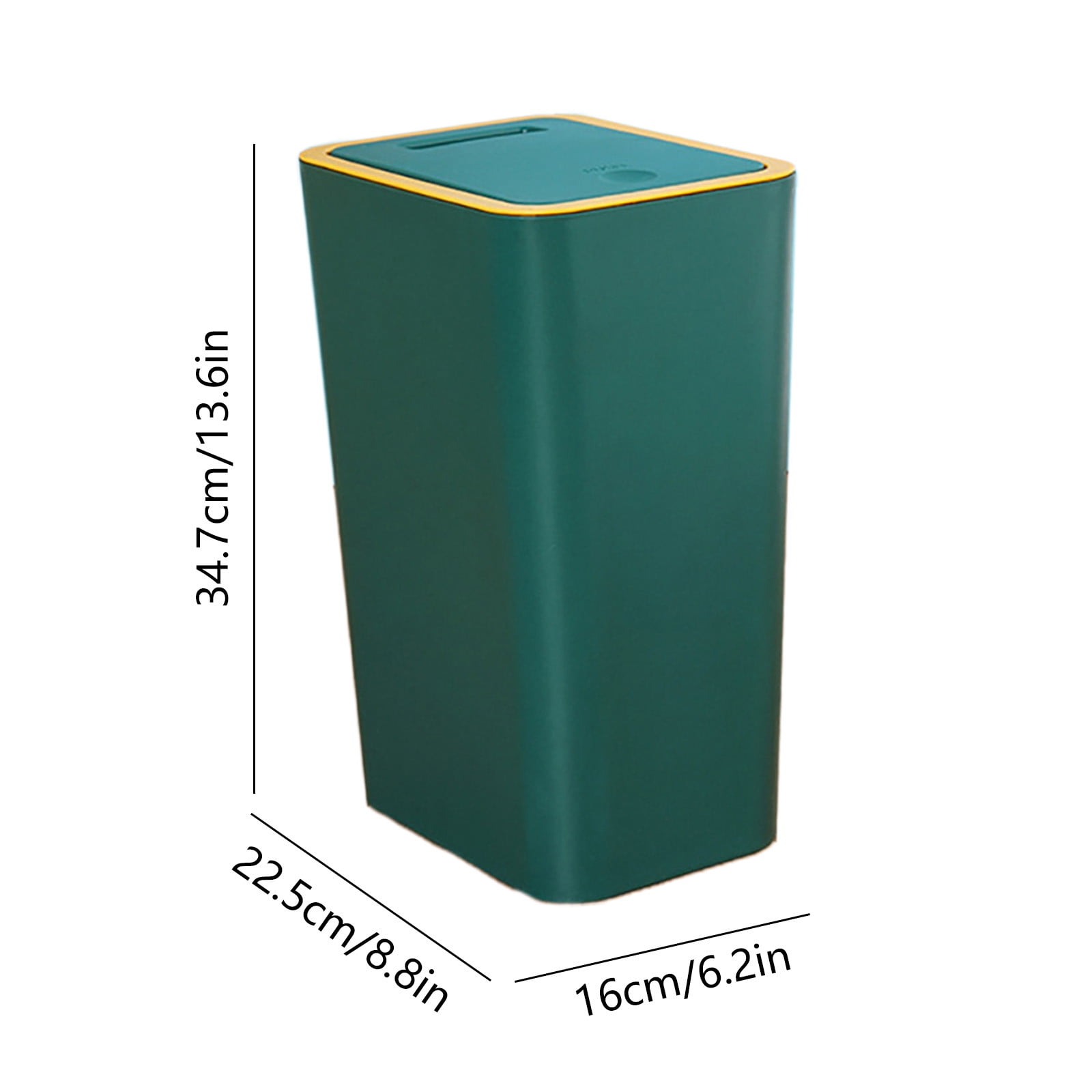 Kbndieu Bathroom Trash Can, Small Garbage Can with Pressure Ring Space-Saving Plastic Wastebasket for Toilet Kitchen Office Bedroom Living Room and Narrow Spaces, Green, Clearance