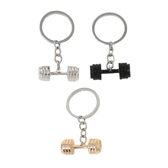 3 Pcs Key Chain Gym Keyring Wallet Holder Mens Gifts Keychain Lanyard Dumbbell Keychains Personality Charm Ferroalloy Lovers