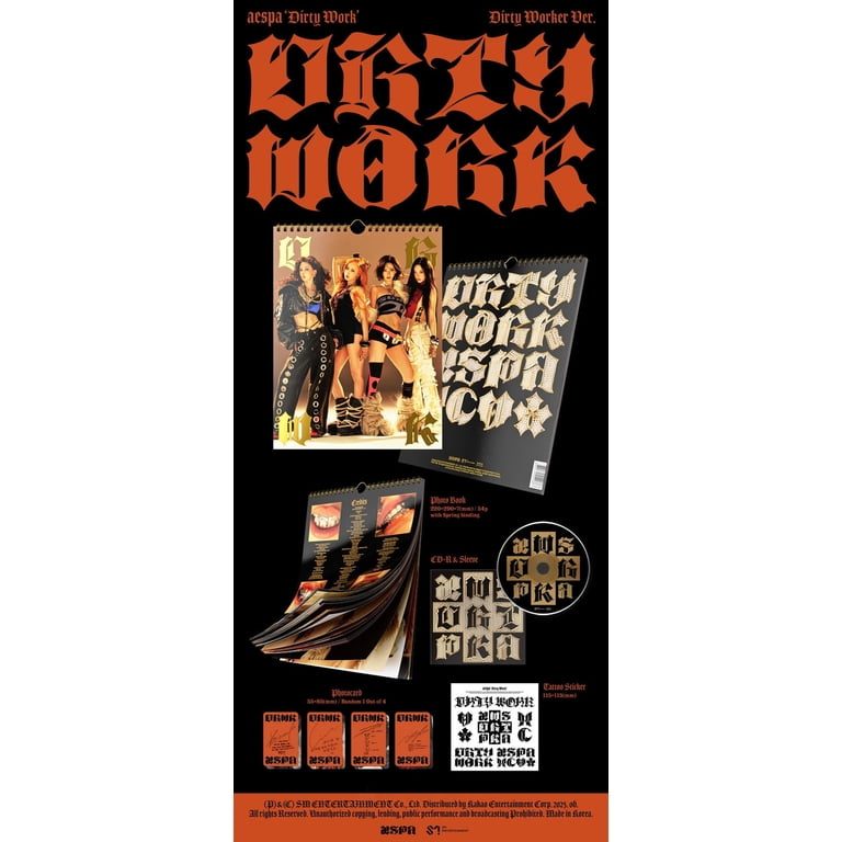 aespa サイン入り Dirty Worker ver.CD aespa - [DIRTY WORK] Single Album DIRTY WORKER Version - Walmart.com