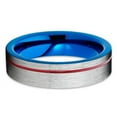thumbnail image 2 of Blue Tungsten - Blue Tungsten Wedding Band - Wedding Ring - Grey - 6mm, 2 of 3