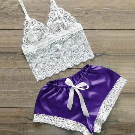 

Yubatuo Lingerie for Women Sexy Lace Pajamas Set