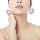 thumbnail image 2 of Pendientes colgantes con forma de corazón, pendientes llamativos para mujeres y niñas. Violeta, 2 of 5