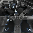 thumbnail image 3 of Blue Butterfly Car Seat Covers Full Set, Embroidered Flower Waterproof Car Floor Mats Carpet, Butterflies Steering Wheel Cover for Universal Car Accessories Interior Sets (Black and Blue), 3 of 17