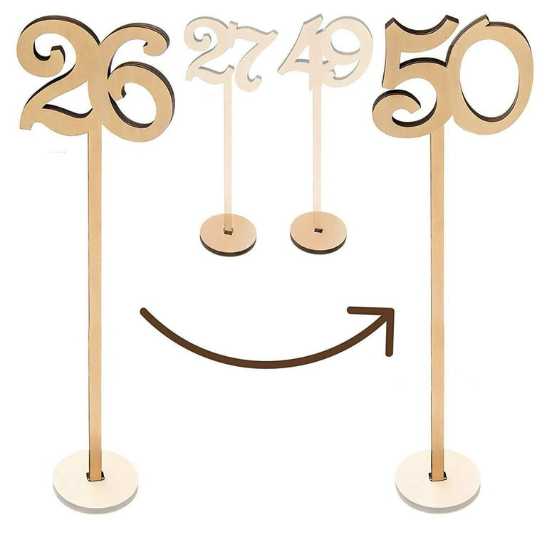 Merry Expressions - Wooden Wedding Table Numbers 1-25 Pack - 13.5