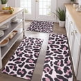 thumbnail image 2 of Pink and Black Of Leopard Print Kitchen Rugs Sets Of 3,Kitchen Runner Rugs Non Skid Washable,Decorative Kitchen Floor Mats for Kitchen,Sink,Laundry,17"x30"+ 17"x47" + 17"x59", 2 of 6
