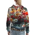 thumbnail image 7 of Lsque Vibrant Bouquet Waterfall Pattern Casual Women's Hoodie,Hooded Sweatshirt with Kangaroo Pocket,Pullover Hoodie with Eye-catching Drawstrings-Large, 7 of 7