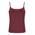thumbnail image 4 of Womens Tank Top Halter Tops Sleeveless Shirts Spaghetti Strap Camisole Casual Summer Basic Blouses Adjustable Shoulder Straps Pleats Top, 4 of 9
