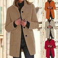 thumbnail image 6 of Qeaghou Deals Womens Wool Blend Coats Winter Lapel Collar Single Breasted Trench Coats Mid Length Warm Windproof Peacoats Outwear, 6 of 7