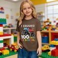 thumbnail image 6 of CAIXIA Toddler Boys Girls 100 Days of School Shirt Kids Funny Back to School Celebration Tees Outfit,Brown, 6 of 7