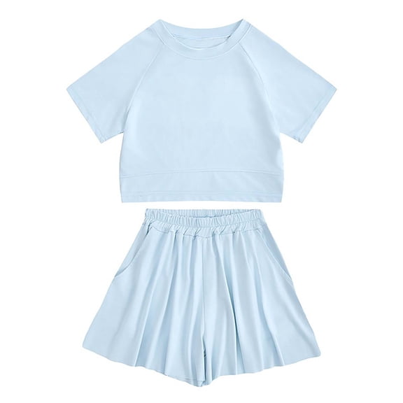 Tiijoy Toddler Girls Athletic Outfits Breathable Quick-Dry Short Sleeve T-Shirt Shorts Set