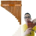 thumbnail image 2 of Runskmd 15 Pipe G Key Pan Flute With Binding Rings Folk Wind Instrument For Enchanting Melodies Ready To Play For Beginners & Pros Left & Right Handed Musicians, 2 of 8