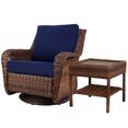 thumbnail image 1 of Krikacy Swivel Rocking Chairs with End Table All-Weather HDPE Hand-Woven Rattan for Patio Deck,Blue, 1 of 6