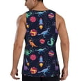 thumbnail image 3 of Easygdp Space Dinosaur Men's Tank Top, Sleeveless Muscle T Shirts, Breathable, Quick-Dry, Loose for Gym, Running, Fitness - XX-Large, 3 of 9