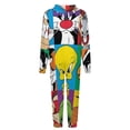thumbnail image 5 of Looney Tunes Cartoons Men's Hooded Jumpsuit - Zip Up One Piece Pajamas Soft Cozy Winter Warm Plush Loungewear, 5 of 8