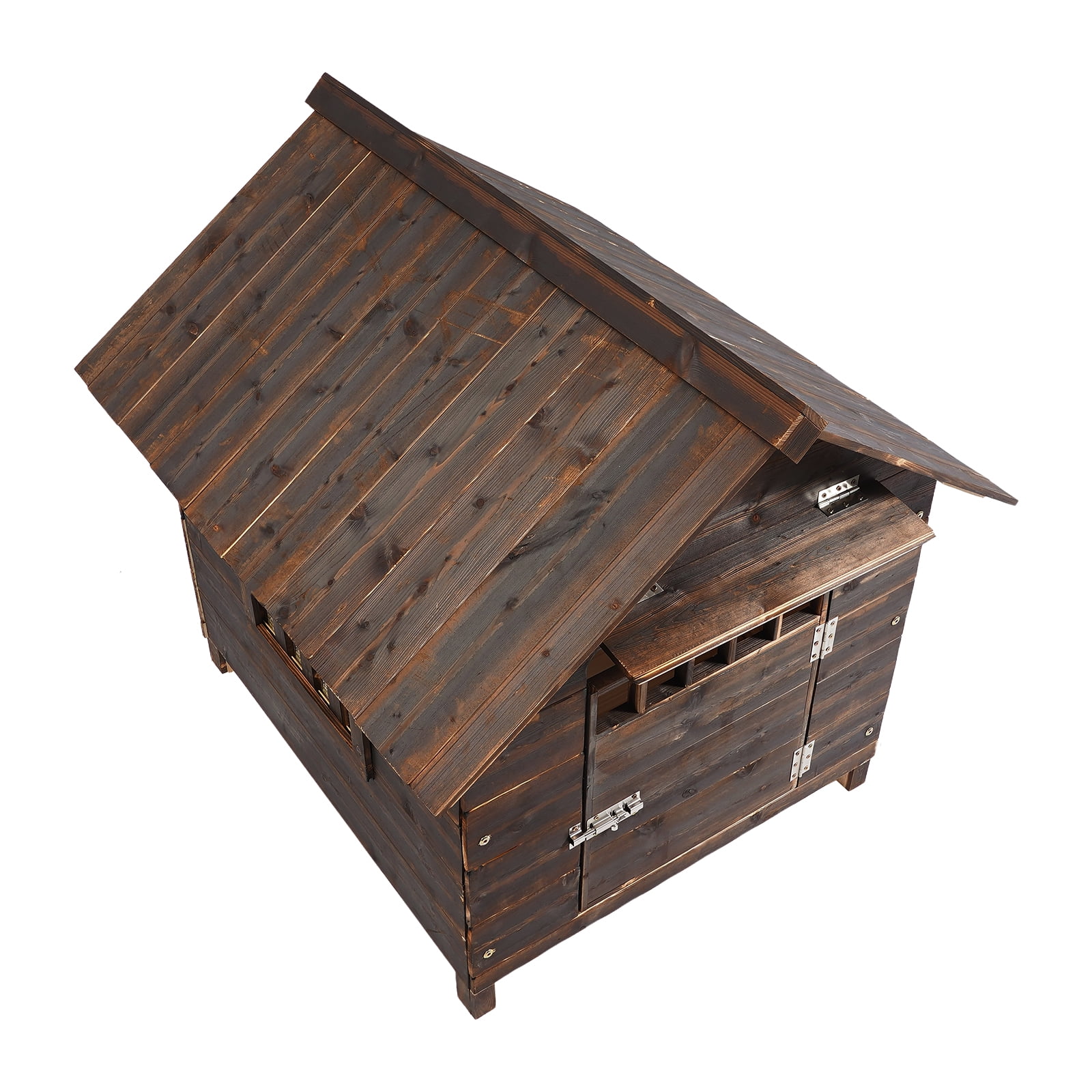 Wildnix Doghouse, Brown with Raised Bottom for Stability, Freestanding Design, Ideal for Dogs Up to 38.58lbs, Easy to Clean and Install for Indoor/Outdoor Use