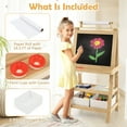 thumbnail image 4 of Gymax Chevalet Artistique pour Enfants Double Face Tableau Noir Magnétique Tableau Blanc avec Plateau de Rangement Rose Naturel, 4 of 10