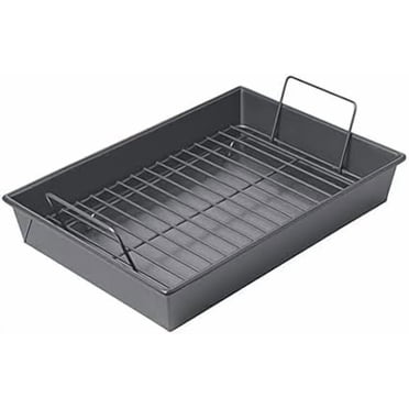 16947 Professional Roast Pan with Non-Stick Rack, 13-Inch-by-9-Inch, Gray