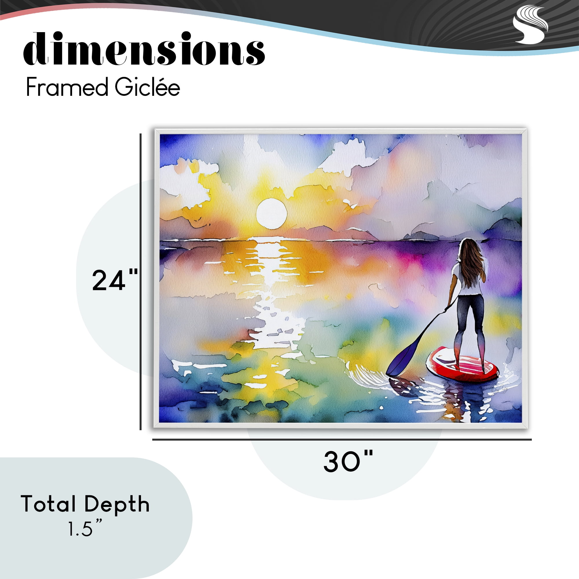Stupell Industries Sunset Paddle Drift White Framed Giclee Art, design by Shelly Craig