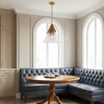 thumbnail image 3 of 14" Modern Rattan Glass 1-Light Pendant Light Adjustable Hanging Chandelier for Kitchen Island, Dining Room, 3 of 12
