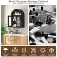 thumbnail image 4 of S-HOME Wall Mounted Arched Cabinet with Glass Doors, Adjustable Shelves in for Bathroom or Laundry Room，Black, 4 of 9