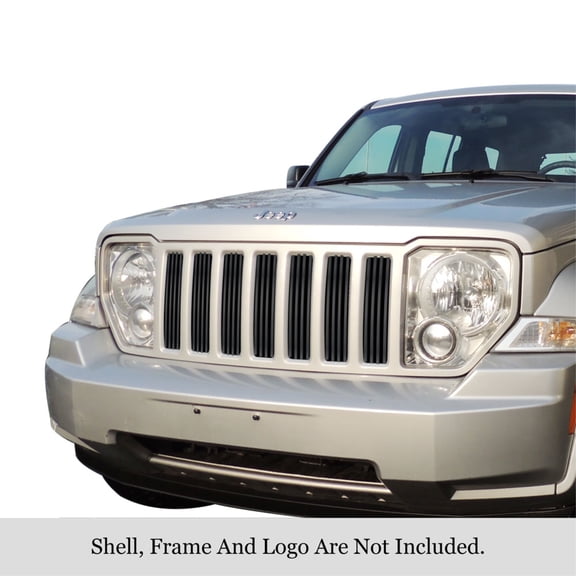 APS Jeep Liberty Stainless Steel Black Powder Coated Finish 8X6 Vertical Billet