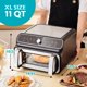 thumbnail image 3 of Elite Gourmet EAF2411G Horno digital para parrilla/freidora de aire para interiores, capacidad de 11 L, parrilla, 8 ajustes preestablecidos, hornear, asar, asar, deshidratar, 1700 vatios, 25 deliciosa, 3 of 5