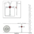 thumbnail image 4 of Dazzlingrock Collection 5X5mm Heart Shaped Center Garnet & Round White Diamond Religious Cross Pendant for Women with Gold Chain (0.21 ctw, Color I-J, Clarity I2-I3) in 10K White Gold, 4 of 5