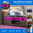 thumbnail image 2 of Dextrus TV Cabinet with Storage, LED Lights, and Power Outlet, TV Stand for Living Room, Bedroom, or Apartment, Accommodate 65 Inch TVs, Washed Gray, 2 of 9