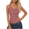 thumbnail image 2 of LVHAOGJOB Summer Tank for Women Sleeveless Tops V Neck Solid Color Plus Size Workout Womens Shirts, 2 of 6