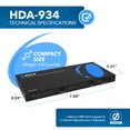 thumbnail image 4 of OREI 4K HDMI Audio Extractor Switch With ARC/EARC And EDID Management (HDA-934), 4 of 11