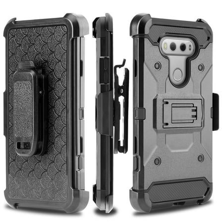 LG V20 Case, Premium Tough Hybrid Holster Triple Layer Protector Case [Kickstand] Swivel Locking Belt Clip for LG V20-