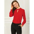 thumbnail image 3 of Blusas de gade manlarcon cuello alto Allegra K rojo XL, 3 of 6